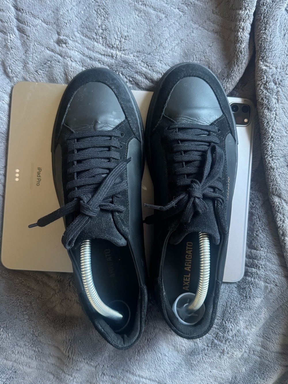 Axel Arigato Black Low-Top Suede & Leather Sneakers